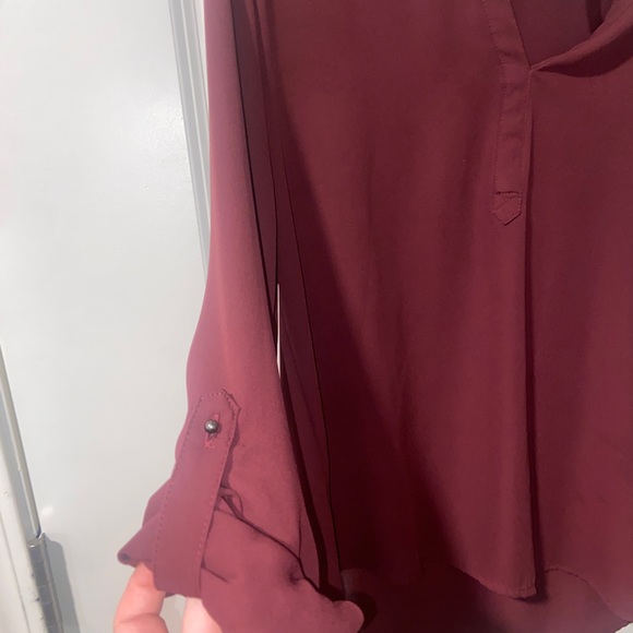 Burgundy Long Sleeve Blouse - Picture 2 of 5